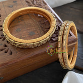 Single Line Kundan Bangle-Line-Gold Brown-Glossy-G3689